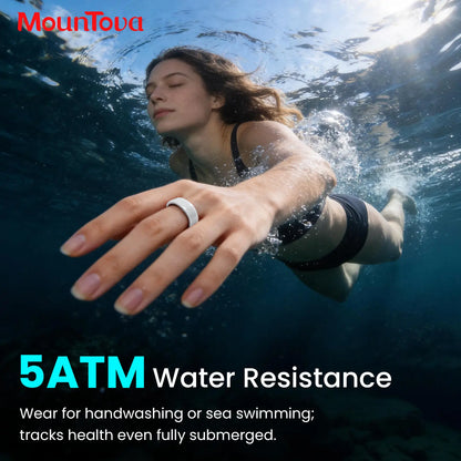 White Ceramic Smart Ring for Men & Women – IP68 Waterproof Health & Fitness Tracker, Sleep, Heart Rate, Stress & Cycle Monitor, Ios & Android Compatible, Charging Case Included,#Tiktokshopsummersale