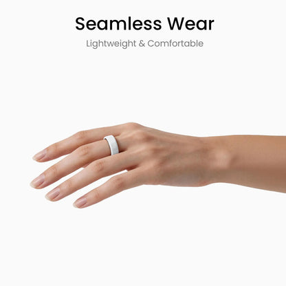 White Ceramic Smart Ring for Men & Women – IP68 Waterproof Health & Fitness Tracker, Sleep, Heart Rate, Stress & Cycle Monitor, Ios & Android Compatible, Charging Case Included,#Tiktokshopsummersale