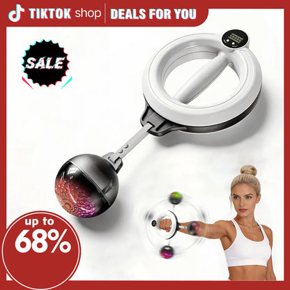 【Featured Tiktok Products】S.Y. Home & Outdoor 360° Rotating Hand-Crank Forearm Trainer for Men and Women, Upper Body Strength Tool for Arms, Shoulders & Chest with LED Light Up, Portable Home and Gym Fitness Equipment