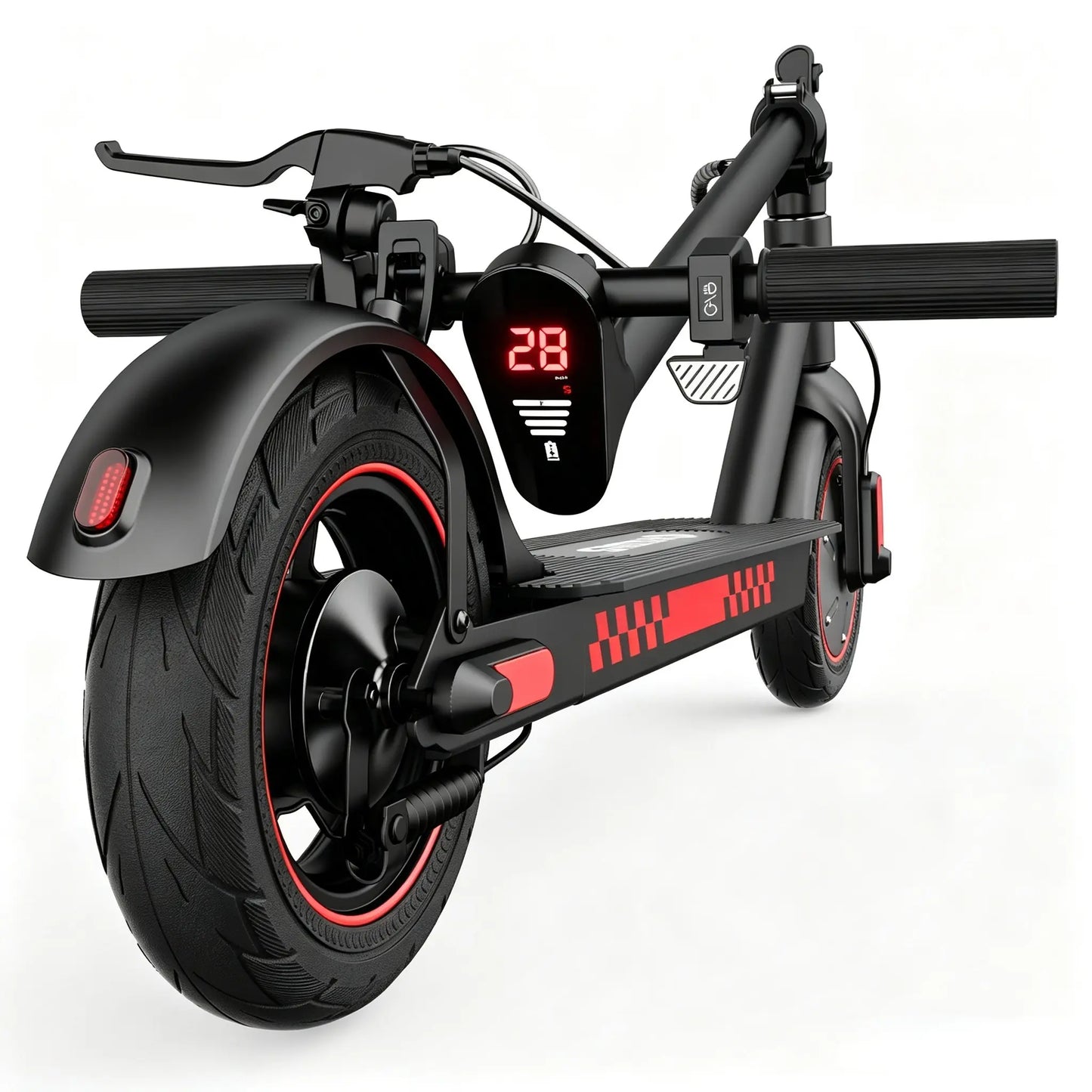 D9 Adult Leisure Electric Scooter, Unlocked through an Application, with a Maximum Speed of 28 Miles/H, Three Colors: Black and Red Dual Color, Pink and Blue, Electric Commuting Scooter, 10 Inch Solid Tires, Foldable Electric Scooter, App Control