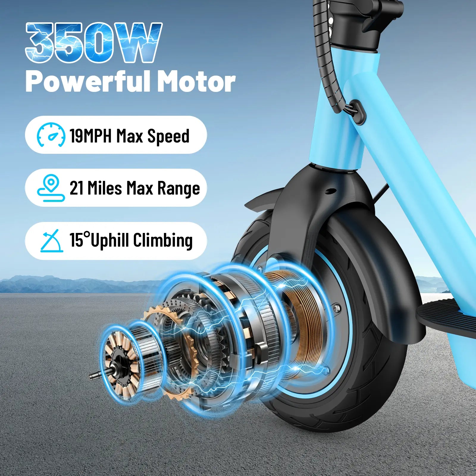 D9 Adult Leisure Electric Scooter, Unlocked through an Application, with a Maximum Speed of 28 Miles/H, Three Colors: Black and Red Dual Color, Pink and Blue, Electric Commuting Scooter, 10 Inch Solid Tires, Foldable Electric Scooter, App Control