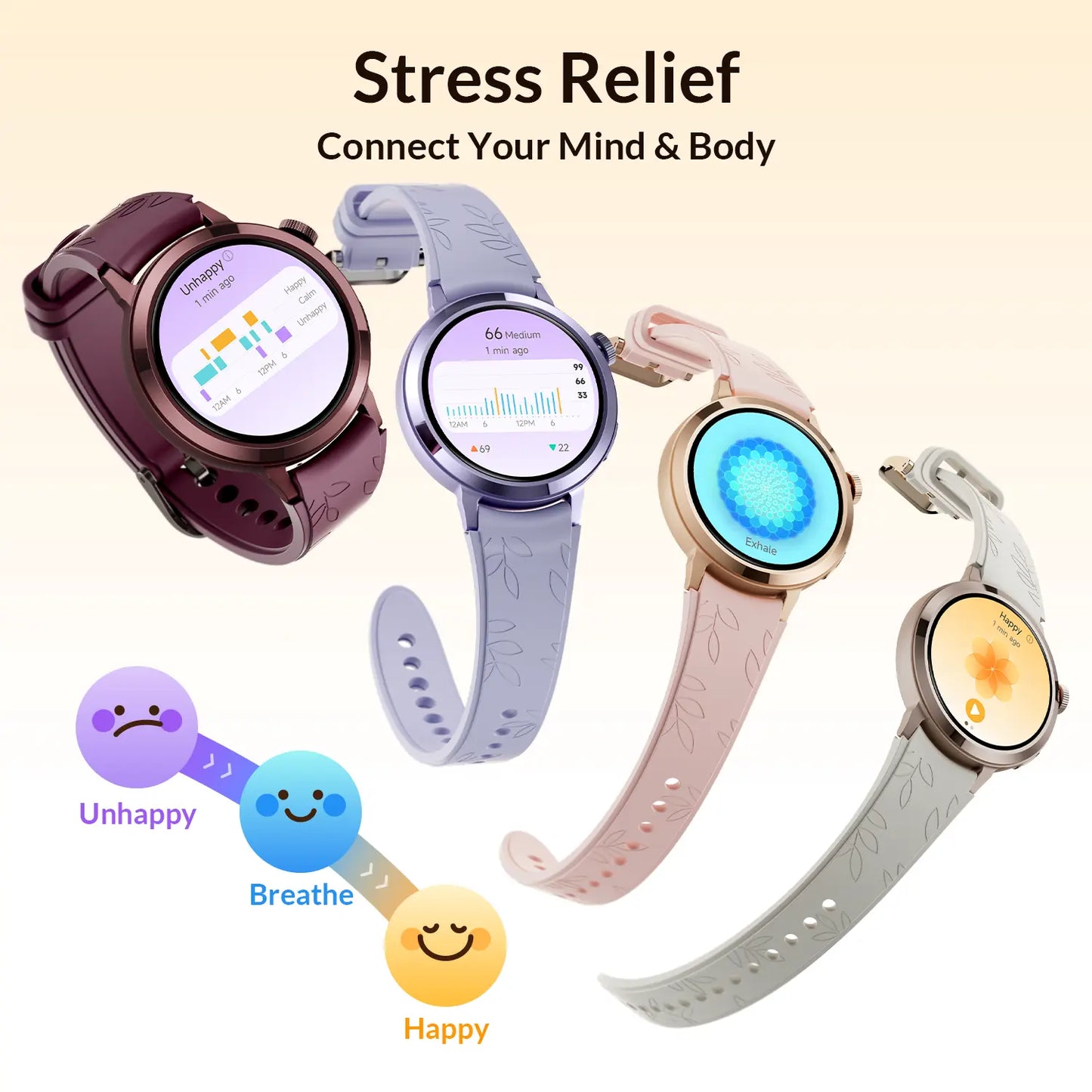Fanysmartwatch for Women-Amoled Display,110+Sport Modes(Including Running)Bluetooth Fitness Tracker,Heart Rate/Sleep/Spo2Monitoring,7-Day Battery,Water Resistant,Free Android App,Ultra-Sleek Lightweight round Cloudcream White Wearable Tiktokshopsummersale