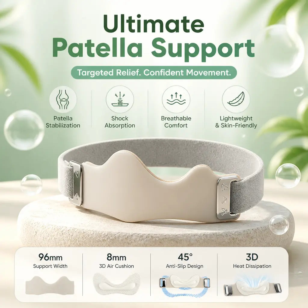 2 Packs Airbag Patellar Tendon Support Strap, Adjustable Breathable anti Slip Knee Brace for Tendonitis Pain Knee Relief Exercise, Run, Hike,Play Ball, High Jump, Climb