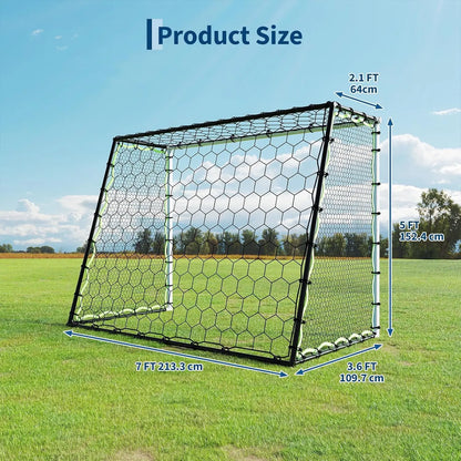 Garvee 3-In-1 Soccer Goal Training Set – 7X5Ft Rebounder Net & 2 Pack 6X4Ft Portable Goals, Balls, Pump, Cones, Carry Bag – Practice Equipment for Youth & Kids Indoor Outdoor