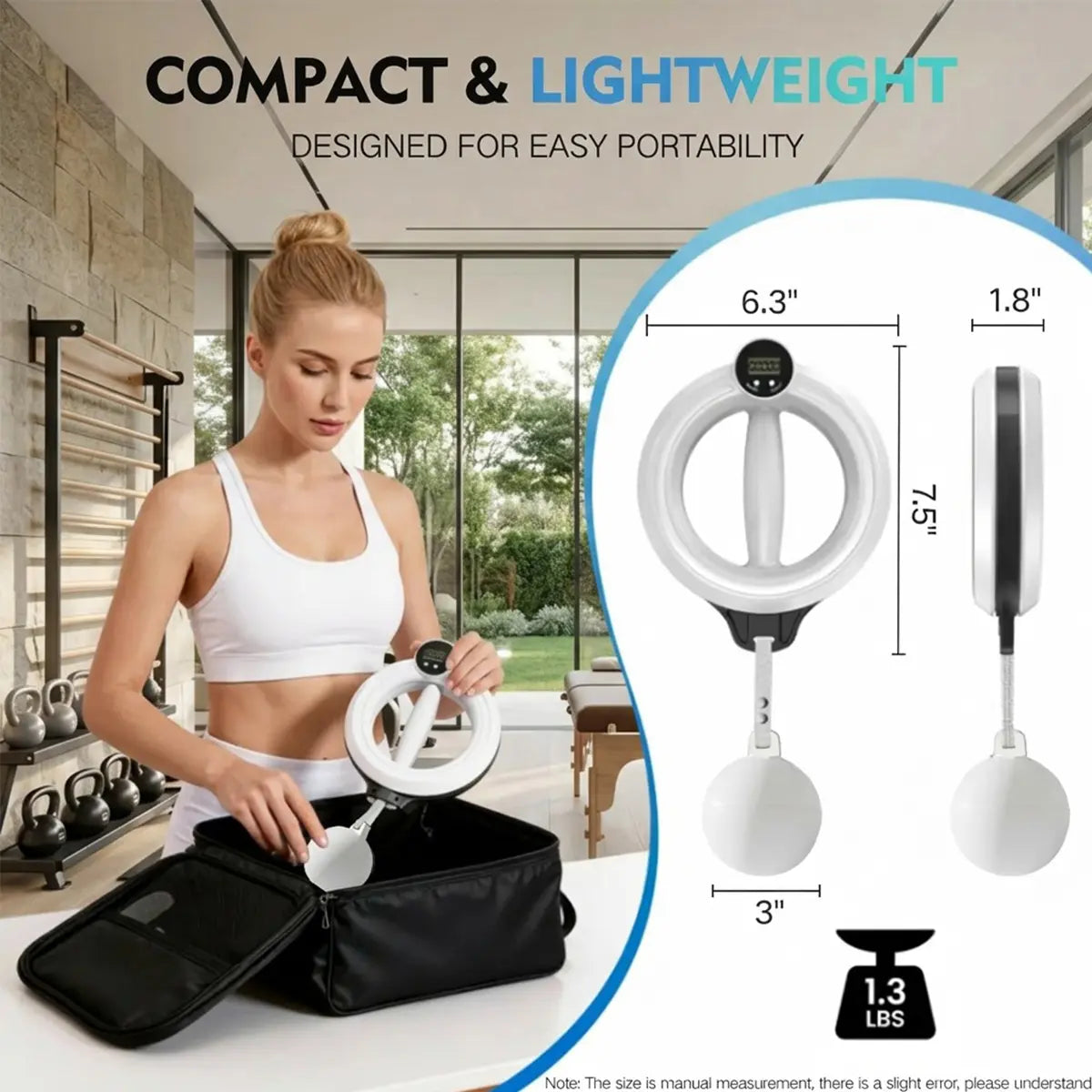 【Featured Tiktok Products】S.Y. Home & Outdoor 360° Rotating Hand-Crank Forearm Trainer for Men and Women, Upper Body Strength Tool for Arms, Shoulders & Chest with LED Light Up, Portable Home and Gym Fitness Equipment