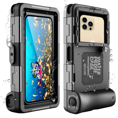 SHELLBOX Professional Diving Smartphone Casing, 50Ft Waterproof Cellphone Accessory for 4.7-6.9In Iphone/Samsung/Android Devices, Ultra-Clear Underwater 4K Shooting, for Swimming Snorkeling