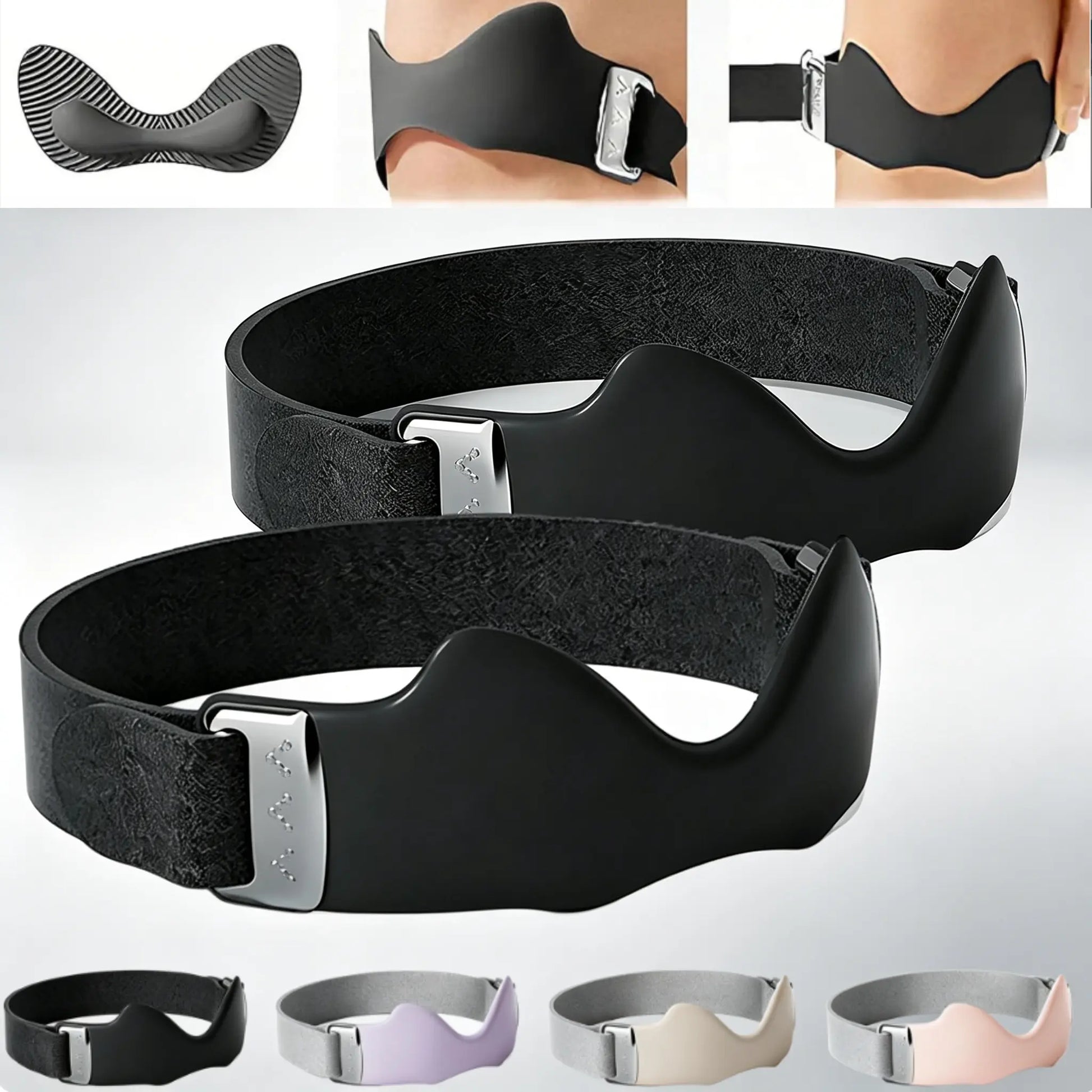 2 Packs Airbag Patellar Tendon Support Strap, Adjustable Breathable anti Slip Knee Brace for Tendonitis Pain Knee Relief Exercise, Run, Hike,Play Ball, High Jump, Climb