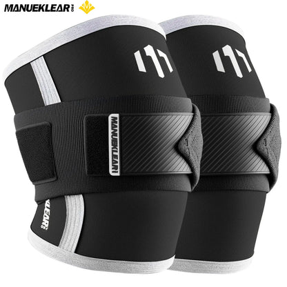 MANUEKLEAR Adjustable Compression Elbow Wraps for Weightlifting(1 Pair), Elbow Sleeves Weightlifting Men with Compression Band, 5Mm Neoprene Elbow Strap for Weight Lifting and Bench Press