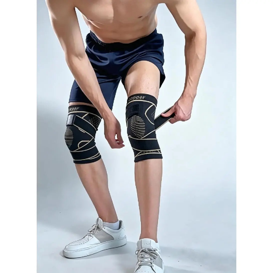 Copper Ion Sports Knee Pads, Circular Compression Basketball Pads, Breathable Knee Pads, Suitable for Cycling and Mountaineering
