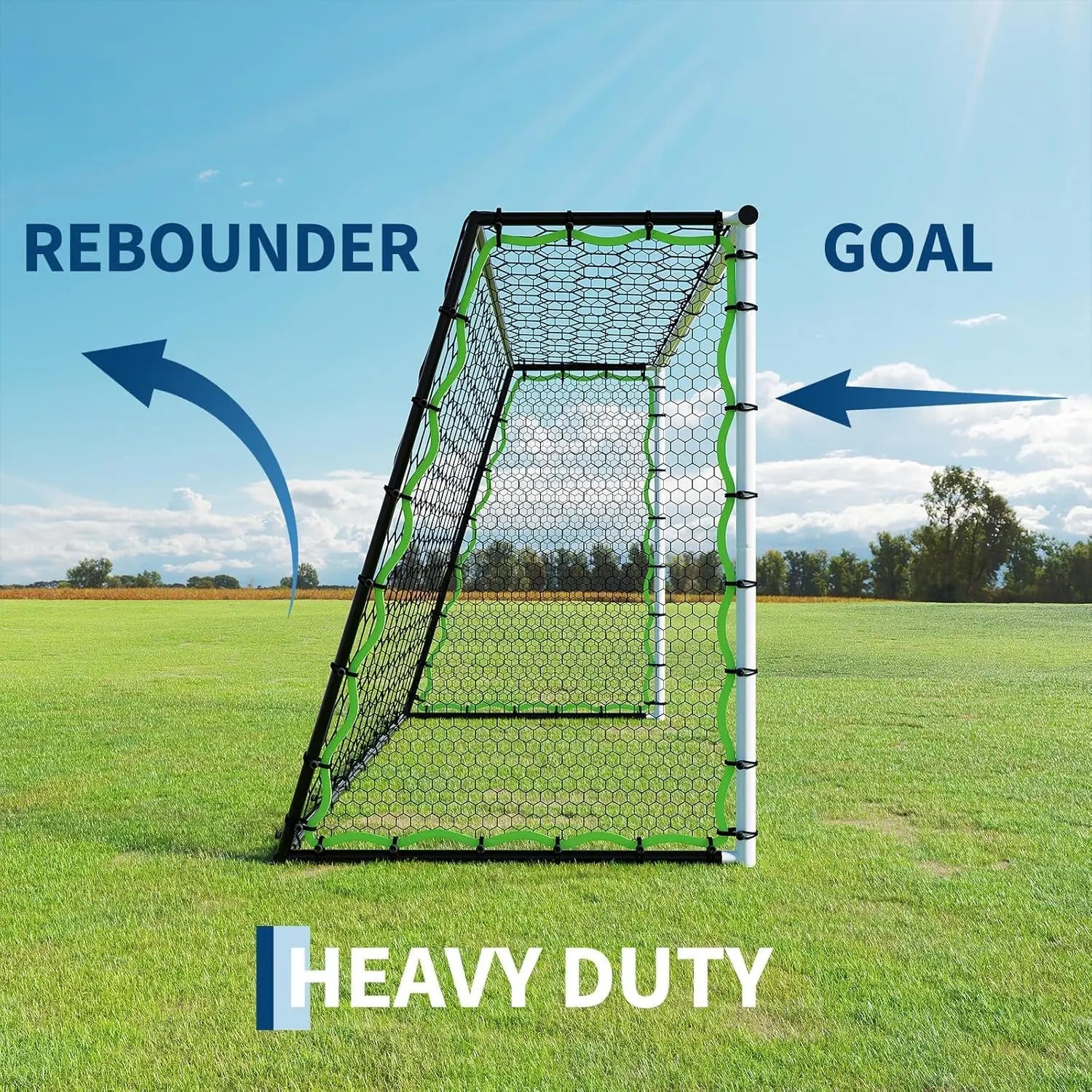 Garvee 3-In-1 Soccer Goal Training Set – 7X5Ft Rebounder Net & 2 Pack 6X4Ft Portable Goals, Balls, Pump, Cones, Carry Bag – Practice Equipment for Youth & Kids Indoor Outdoor