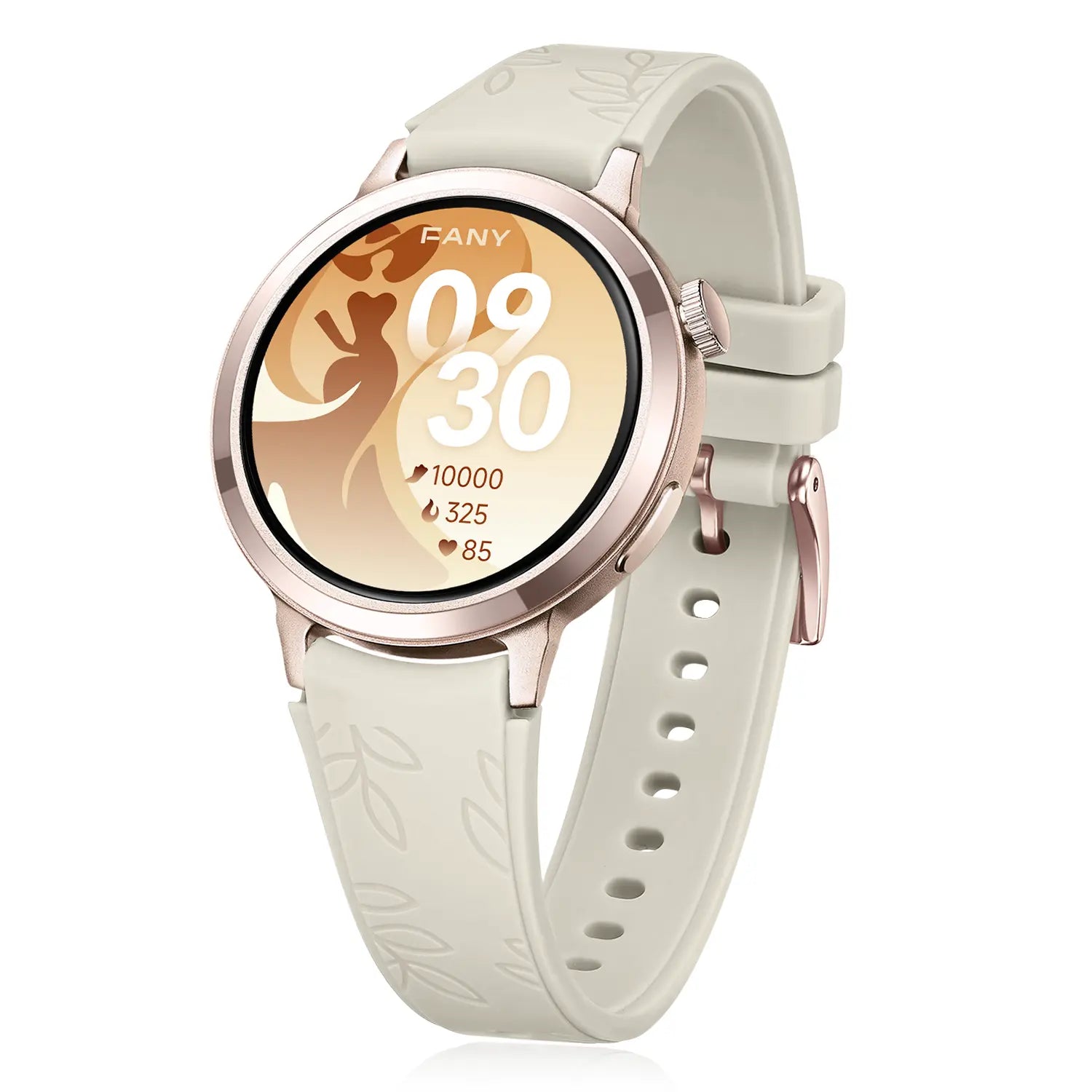 Fanysmartwatch for Women-Amoled Display,110+Sport Modes(Including Running)Bluetooth Fitness Tracker,Heart Rate/Sleep/Spo2Monitoring,7-Day Battery,Water Resistant,Free Android App,Ultra-Sleek Lightweight round Cloudcream White Wearable Tiktokshopsummersale