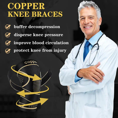 Copper Ion Sports Knee Pads, Circular Compression Basketball Pads, Breathable Knee Pads, Suitable for Cycling and Mountaineering