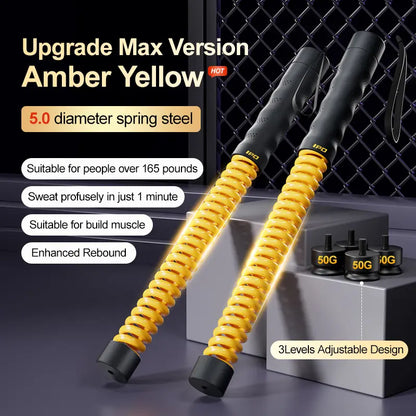Upgrade 3 Levels Adjustable Cordless Battle Ropes - Weighted Ropeless Battle Rope for Home Gym Exercise, Portable Workout Equipment for Strength Training & Cardio Fitness