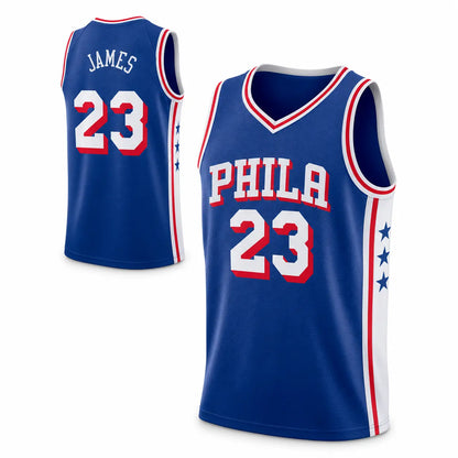 Unisex Basketball #23 James Philadelphia Team Swingman Jersey - Icon Edition - Royal