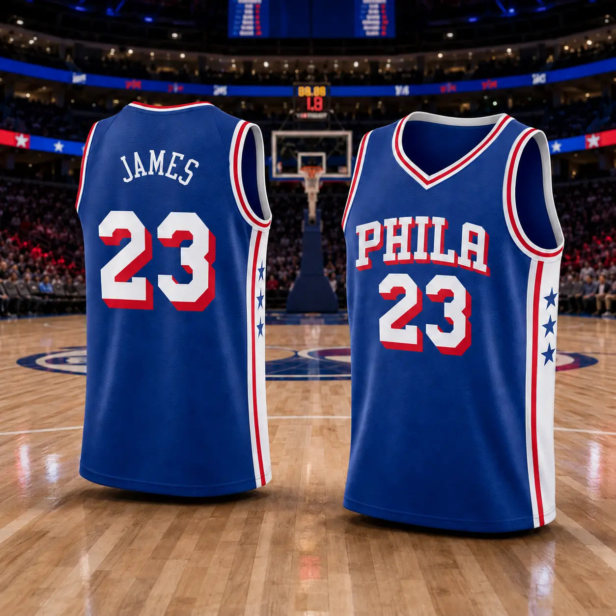 Unisex Basketball #23 James Philadelphia Team Swingman Jersey - Icon Edition - Royal