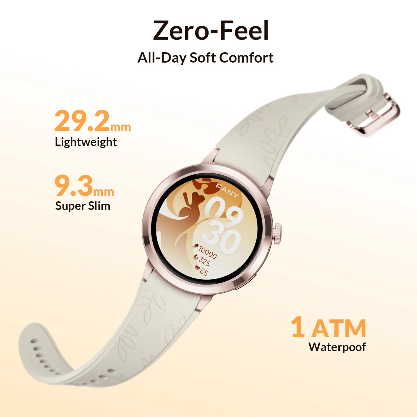 Fanysmartwatch for Women-Amoled Display,110+Sport Modes(Including Running)Bluetooth Fitness Tracker,Heart Rate/Sleep/Spo2Monitoring,7-Day Battery,Water Resistant,Free Android App,Ultra-Sleek Lightweight round Cloudcream White Wearable Tiktokshopsummersale