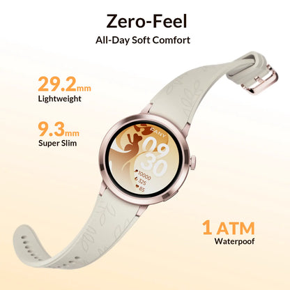 Fanysmartwatch for Women-Amoled Display,110+Sport Modes(Including Running)Bluetooth Fitness Tracker,Heart Rate/Sleep/Spo2Monitoring,7-Day Battery,Water Resistant,Free Android App,Ultra-Sleek Lightweight round Cloudcream White Wearable Tiktokshopsummersale