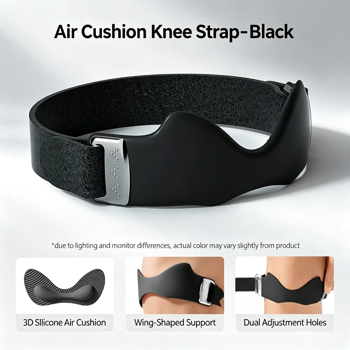 2 Packs Airbag Patellar Tendon Support Strap, Adjustable Breathable anti Slip Knee Brace for Tendonitis Pain Knee Relief Exercise, Run, Hike,Play Ball, High Jump, Climb