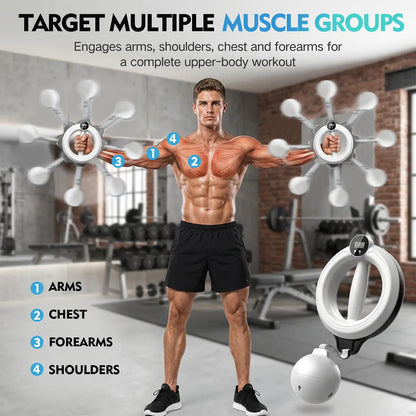 【Featured Tiktok Products】S.Y. Home & Outdoor 360° Rotating Hand-Crank Forearm Trainer for Men and Women, Upper Body Strength Tool for Arms, Shoulders & Chest with LED Light Up, Portable Home and Gym Fitness Equipment