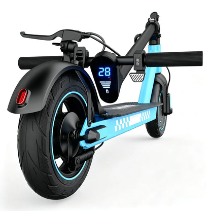 D9 Adult Leisure Electric Scooter, Unlocked through an Application, with a Maximum Speed of 28 Miles/H, Three Colors: Black and Red Dual Color, Pink and Blue, Electric Commuting Scooter, 10 Inch Solid Tires, Foldable Electric Scooter, App Control