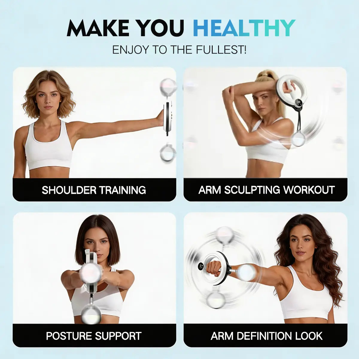 【Featured Tiktok Products】S.Y. Home & Outdoor 360° Rotating Hand-Crank Forearm Trainer for Men and Women, Upper Body Strength Tool for Arms, Shoulders & Chest with LED Light Up, Portable Home and Gym Fitness Equipment