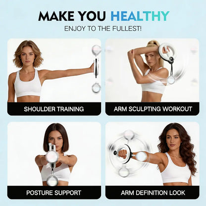【Featured Tiktok Products】S.Y. Home & Outdoor 360° Rotating Hand-Crank Forearm Trainer for Men and Women, Upper Body Strength Tool for Arms, Shoulders & Chest with LED Light Up, Portable Home and Gym Fitness Equipment