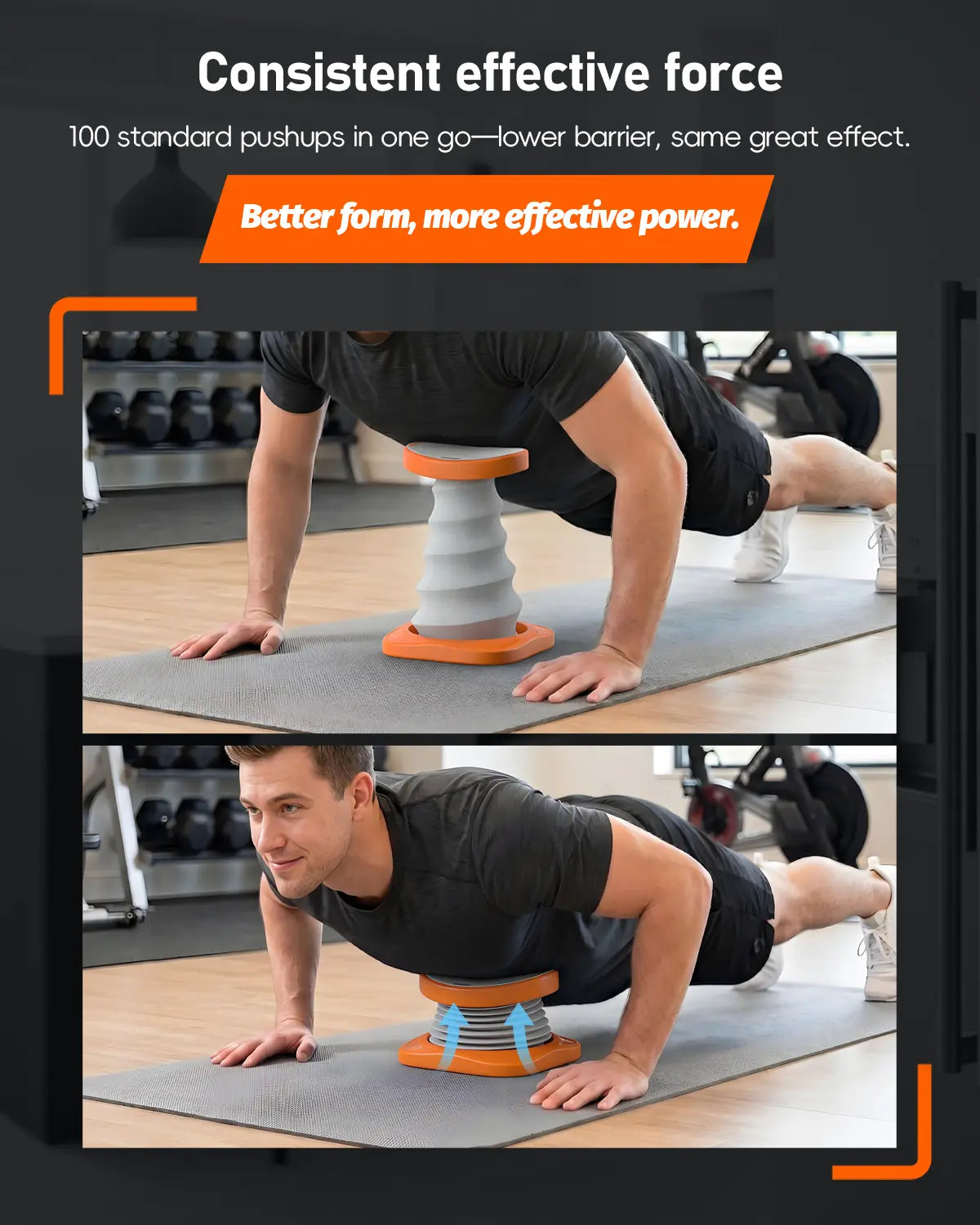 Push up Trainer for Beginners – Push up Assist Device with Waist & Core Support, Reduces Body Weight Load, at Home Gym Equipment for Chest & Upper Body Strength Training