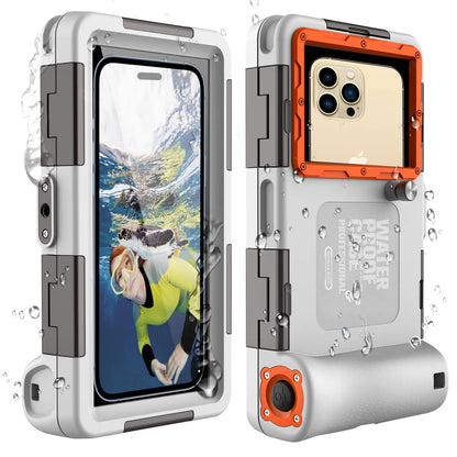 SHELLBOX Professional Diving Smartphone Casing, 50Ft Waterproof Cellphone Accessory for 4.7-6.9In Iphone/Samsung/Android Devices, Ultra-Clear Underwater 4K Shooting, for Swimming Snorkeling