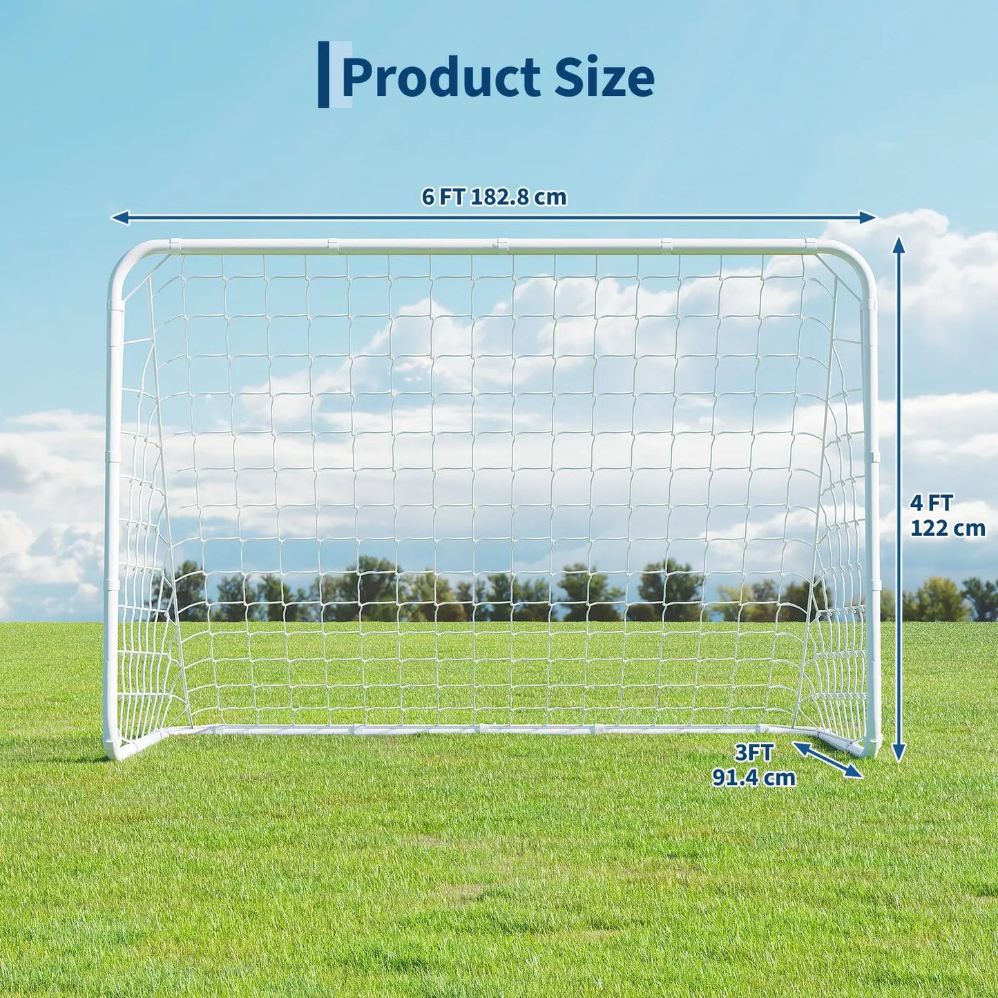 Garvee 3-In-1 Soccer Goal Training Set – 7X5Ft Rebounder Net & 2 Pack 6X4Ft Portable Goals, Balls, Pump, Cones, Carry Bag – Practice Equipment for Youth & Kids Indoor Outdoor