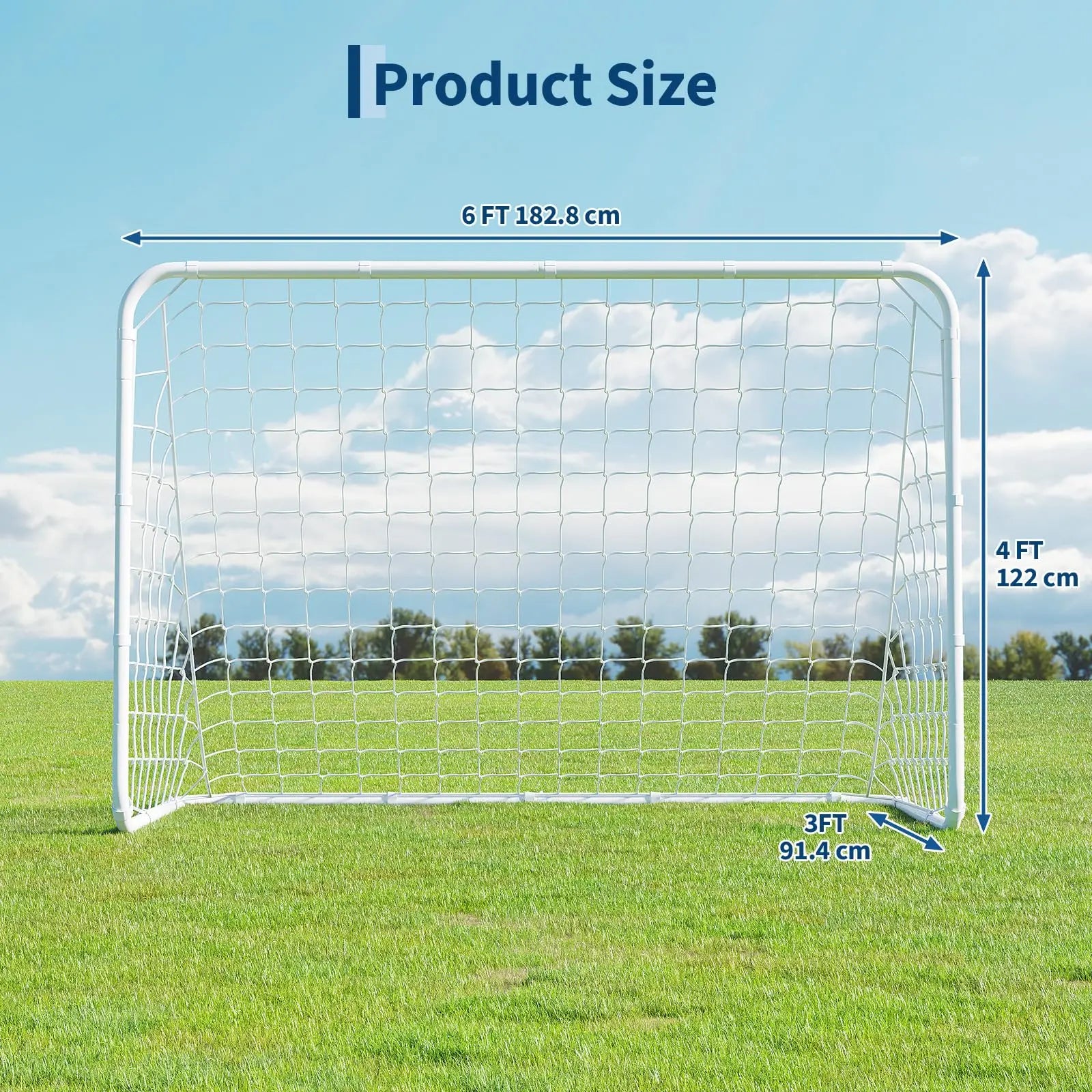Garvee 3-In-1 Soccer Goal Training Set – 7X5Ft Rebounder Net & 2 Pack 6X4Ft Portable Goals, Balls, Pump, Cones, Carry Bag – Practice Equipment for Youth & Kids Indoor Outdoor