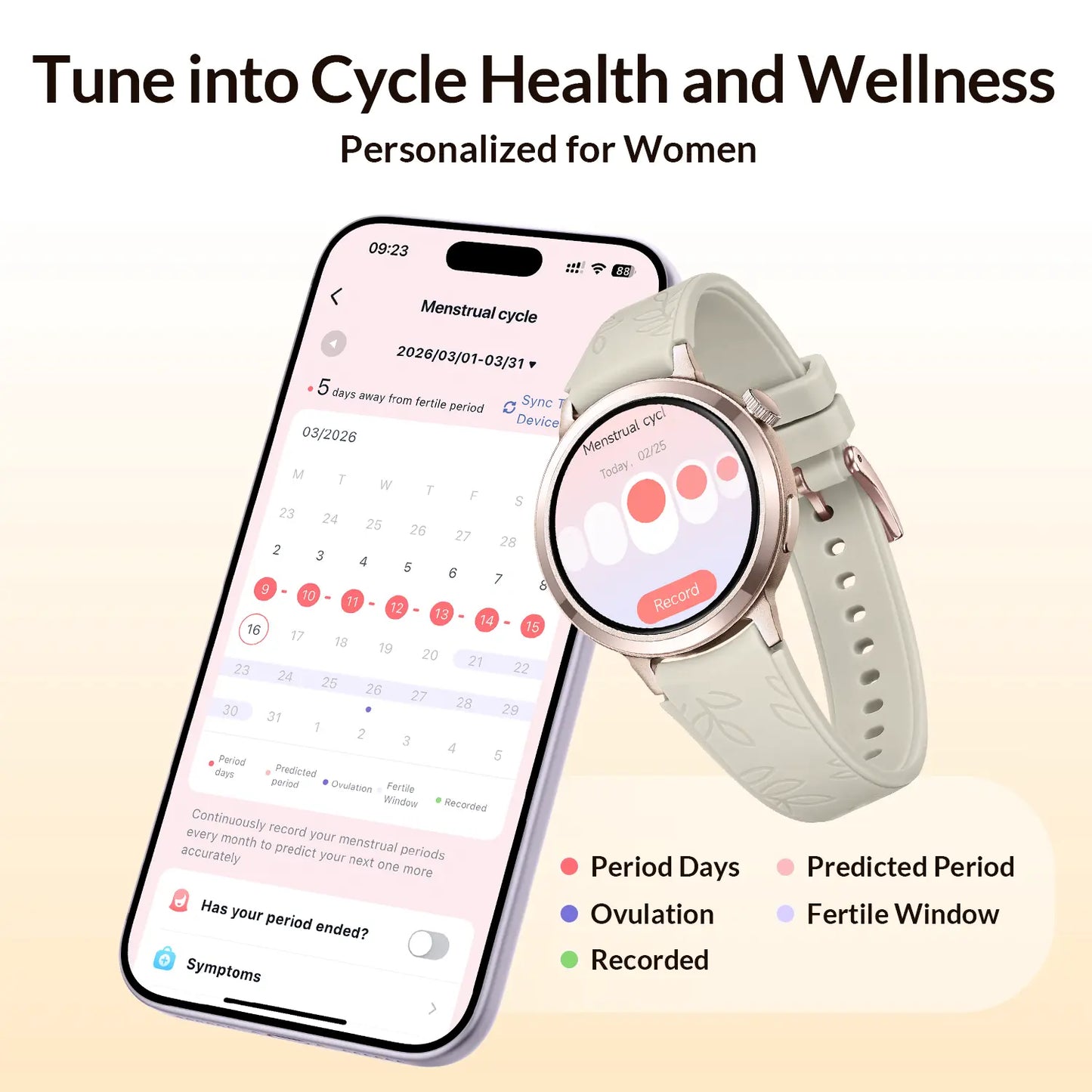 Fanysmartwatch for Women-Amoled Display,110+Sport Modes(Including Running)Bluetooth Fitness Tracker,Heart Rate/Sleep/Spo2Monitoring,7-Day Battery,Water Resistant,Free Android App,Ultra-Sleek Lightweight round Cloudcream White Wearable Tiktokshopsummersale