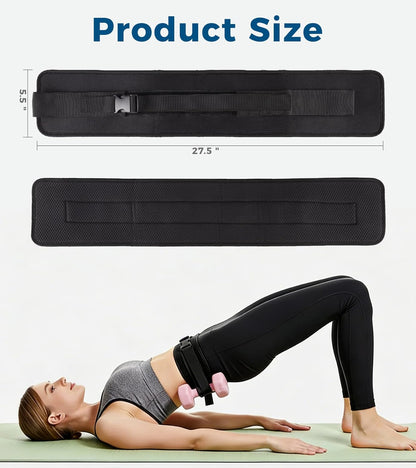 Hip Thrust Belt for Dumbbells, Kettlebells & Plates, Adjustable Booty Belt with Slip-Resistant Padding, Comfortable Glute Bridge Weight Belt for Home & Gym Workouts