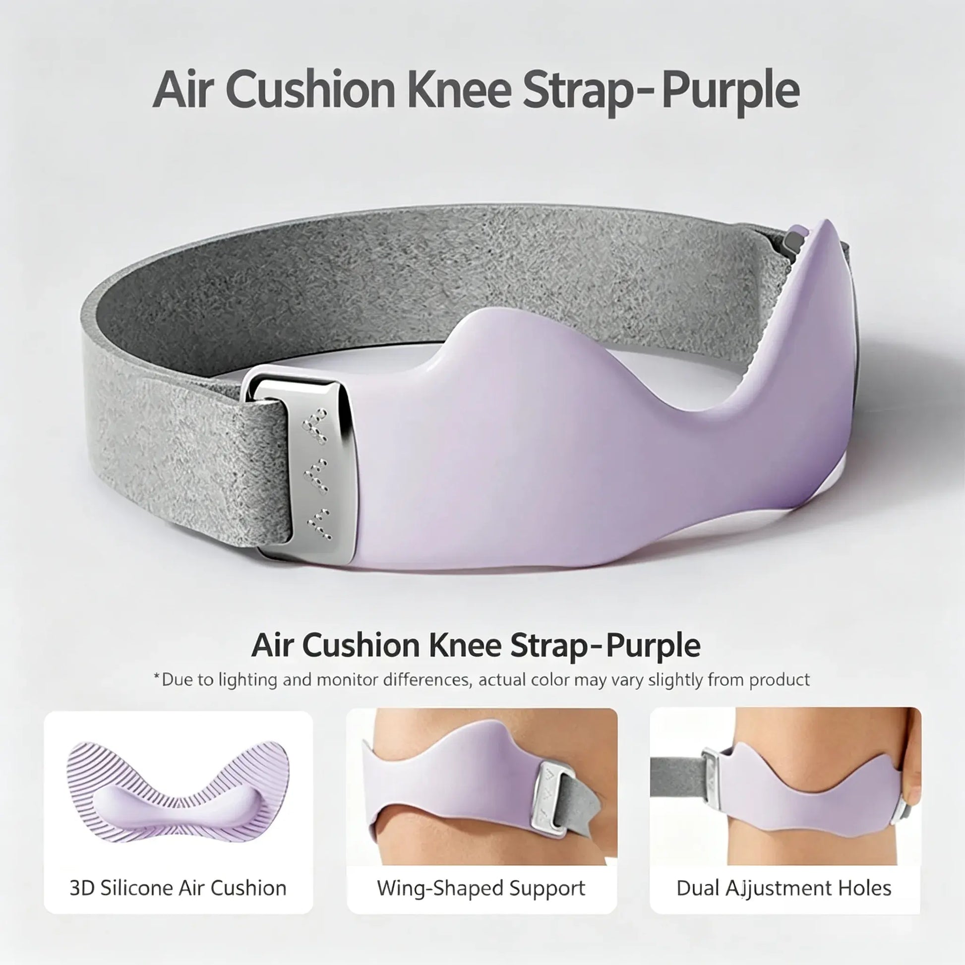 2 Packs Airbag Patellar Tendon Support Strap, Adjustable Breathable anti Slip Knee Brace for Tendonitis Pain Knee Relief Exercise, Run, Hike,Play Ball, High Jump, Climb