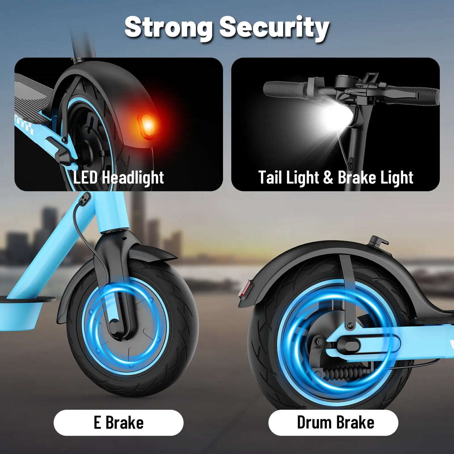 D9 Adult Leisure Electric Scooter, Unlocked through an Application, with a Maximum Speed of 28 Miles/H, Three Colors: Black and Red Dual Color, Pink and Blue, Electric Commuting Scooter, 10 Inch Solid Tires, Foldable Electric Scooter, App Control