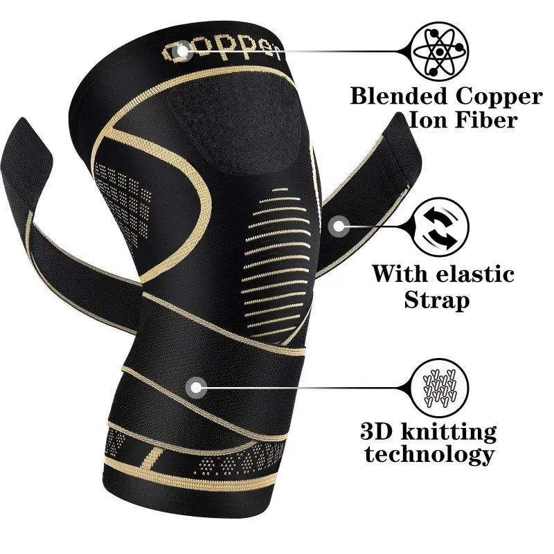 Copper Ion Sports Knee Pads, Circular Compression Basketball Pads, Breathable Knee Pads, Suitable for Cycling and Mountaineering