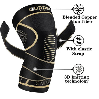 Copper Ion Sports Knee Pads, Circular Compression Basketball Pads, Breathable Knee Pads, Suitable for Cycling and Mountaineering