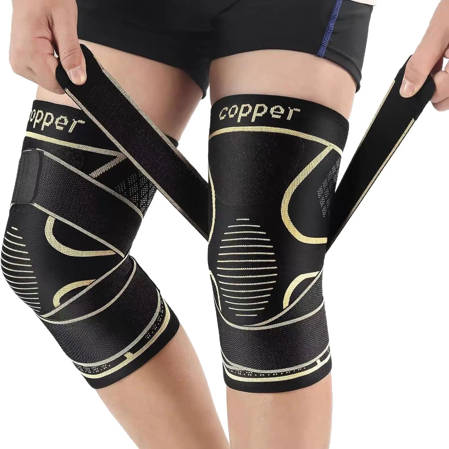 Copper Ion Sports Knee Pads, Circular Compression Basketball Pads, Breathable Knee Pads, Suitable for Cycling and Mountaineering