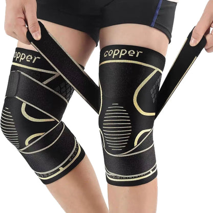Copper Ion Sports Knee Pads, Circular Compression Basketball Pads, Breathable Knee Pads, Suitable for Cycling and Mountaineering
