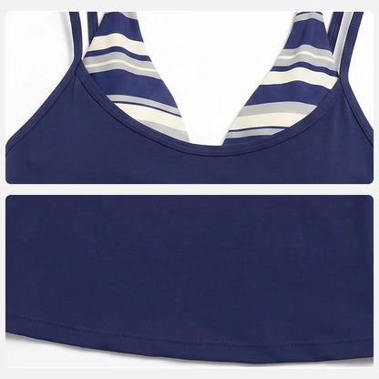 MFVIM Women’S Color-Block Double-Layer Halter Yoga Tank Top Set — Waist-Cinching, Butt-Lifting Mid-Length Athletic Shorts; Two-Piece Fitness Set with a Nude Feel,Travel Essentials,Camping Essentials