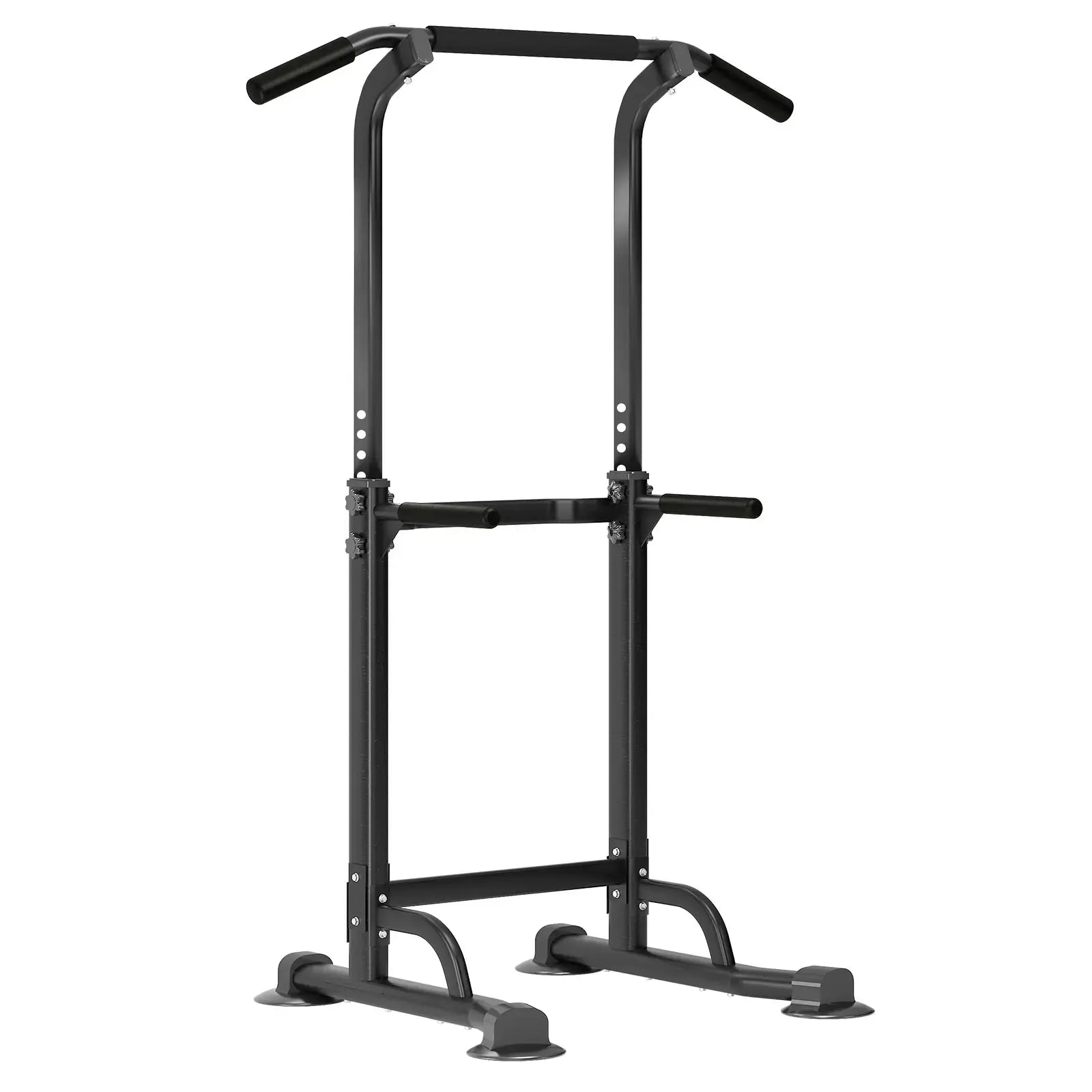 Multi-Functional Power Tower Pull up Bar, Sturdy Steel Dip Station for Home Gym Workout, Adjustable Height, 330 Lbs Weight Capacity, at Home Gym Equipment, Stainless Steel, 129*51*12Cm, Adjustible