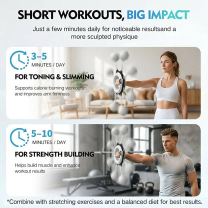 【Featured Tiktok Products】S.Y. Home & Outdoor 360° Rotating Hand-Crank Forearm Trainer for Men and Women, Upper Body Strength Tool for Arms, Shoulders & Chest with LED Light Up, Portable Home and Gym Fitness Equipment