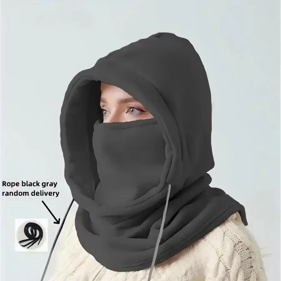 YANBIGUO Knit Flee Windproof Balaclava,Warm Outdoor Cycling Mask,Neck Protection,Cold Insulation,Integrated Face Protection Hat