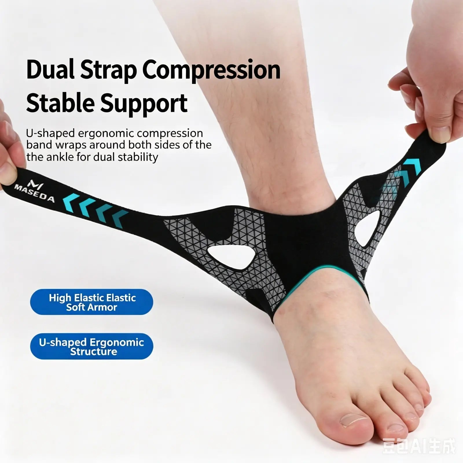 Professional Sports Ankle Brace (2-Pair Value Pack, Size M) - Anti-Sprain Stabilizing Support, Adjustable, Ideal for Injury Prevention during Fitness, Running